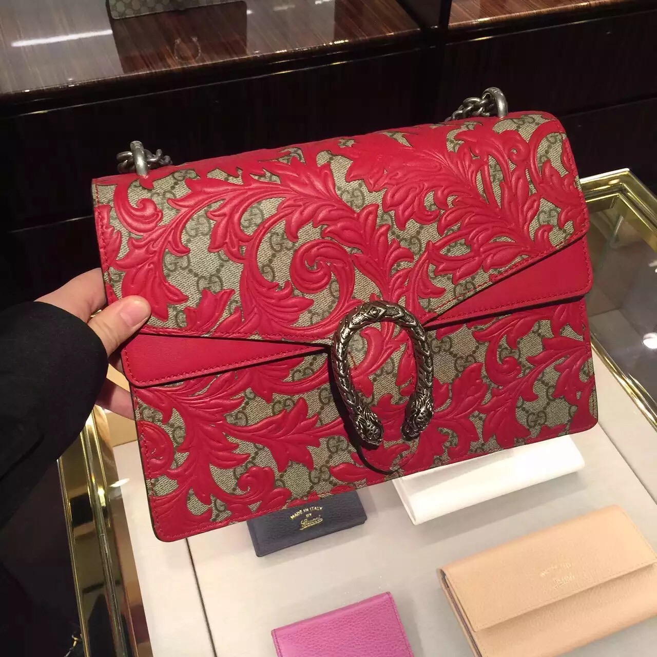 Real Gucci Dionysus Arabesque GG Supreme Shoulder Bag 400235